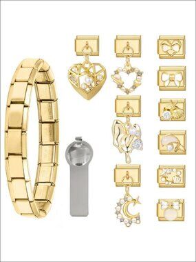 Stainless Steel Italian Charm Bracelet Link Kit 9mm Modular